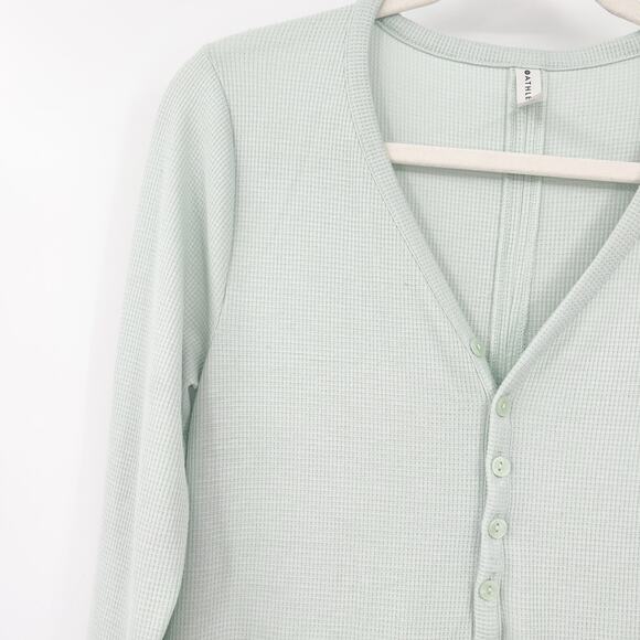 Athleta Womens Wind Down Waffle Long Sleeve Henley Lounge Sleep Dress Size S - Picture 4 of 7